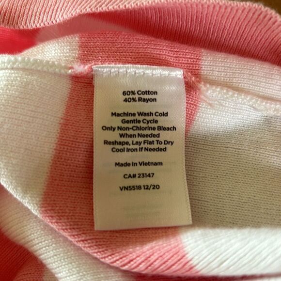 TALBOTS SLEEVELESS RIBBED STRIPE SWEATER PINK SIZE medium - Picture 6 of 6